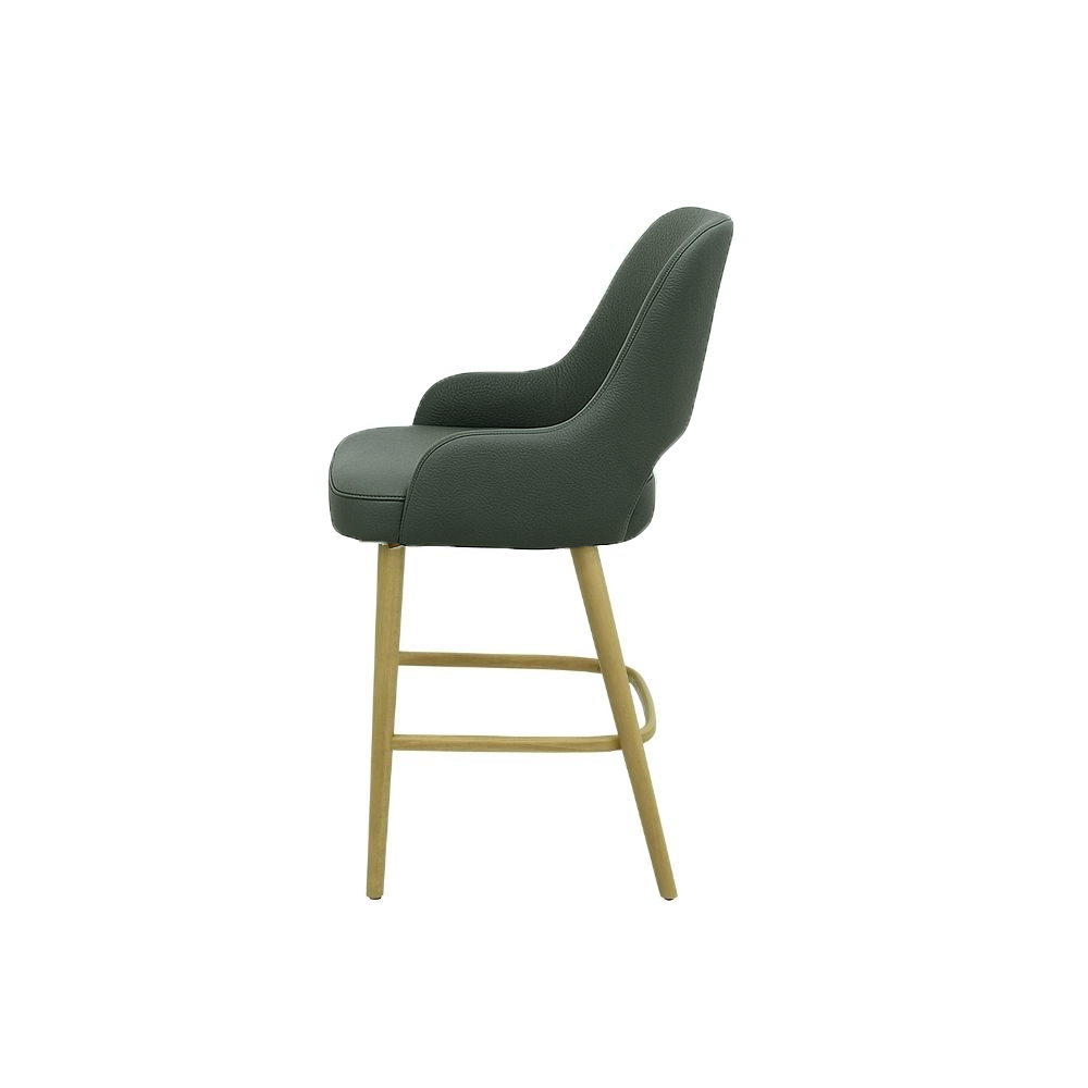Scaun bar piele naturala BEJ | model HUGO