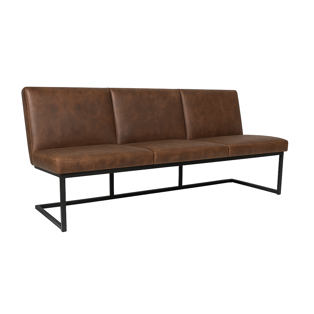 Bancheta piele NEAGRA | model FLEET